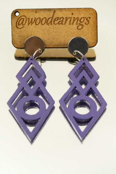 Ξύλινα σκουλαρίκια μοβ TH1WD7S2