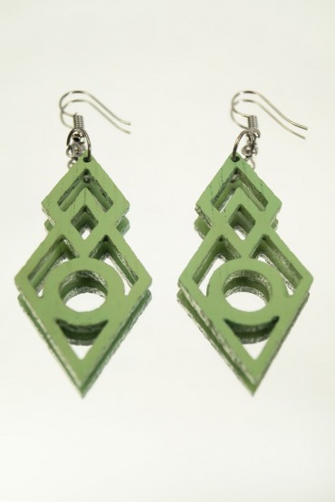 Ξύλινα σκουλαρίκια πράσινα TH1WD5S2