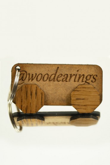 Ξύλινα σκουλαρίκια πολύγωνα TH1WD2S1