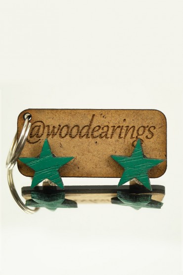 Ξύλινα σκουλαρίκια πράσινα TH1WD1S1