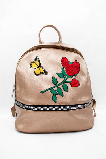 Γυναικεία μπρονζέ μεταλιζέ τσάντα