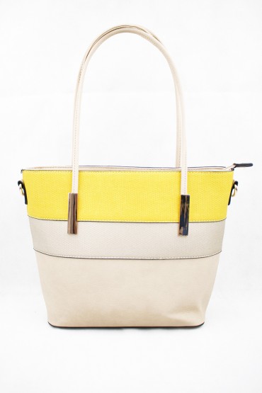 Γυναικεία μπέζ κίτρινη τσάντα