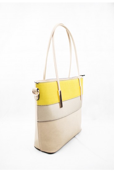 Γυναικεία μπεζ κίτρινη τσάντα