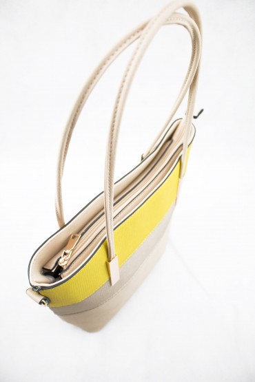 Γυναικεία μπεζ κίτρινη τσάντα