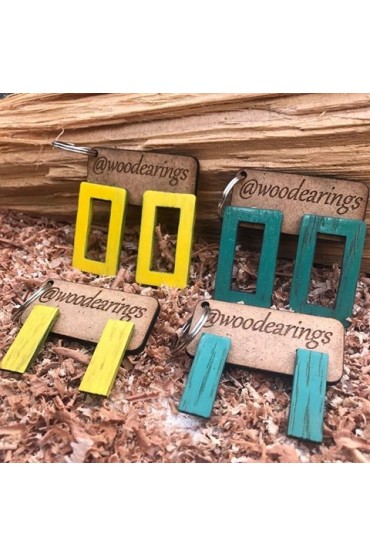 Ξύλινα σκουλαρίκια κίτρινα TH1WD4S1