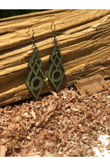 Ξύλινα σκουλαρίκια πράσινα TH1WD5S2