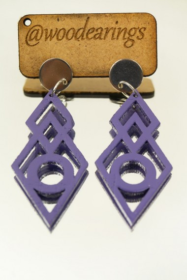 Ξύλινα σκουλαρίκια μοβ TH1WD7S2