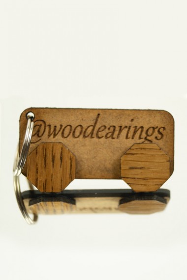 Ξύλινα σκουλαρίκια πολύγωνα TH1WD2S1