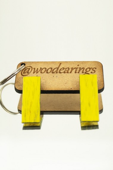 Ξύλινα σκουλαρίκια κίτρινα TH1WD10S1