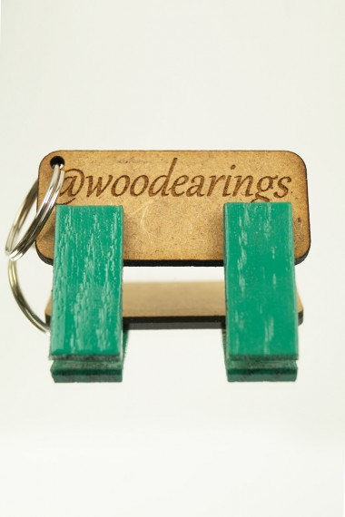 Ξύλινα σκουλαρίκια πράσινα TH1WD9S1