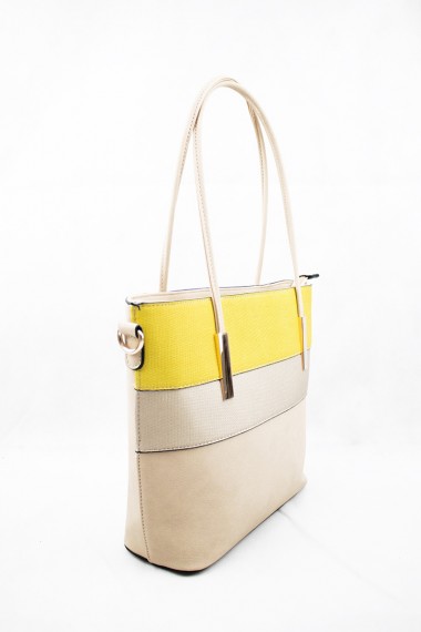 Γυναικεία μπέζ κίτρινη τσάντα