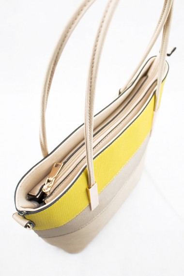 Γυναικεία μπέζ κίτρινη τσάντα