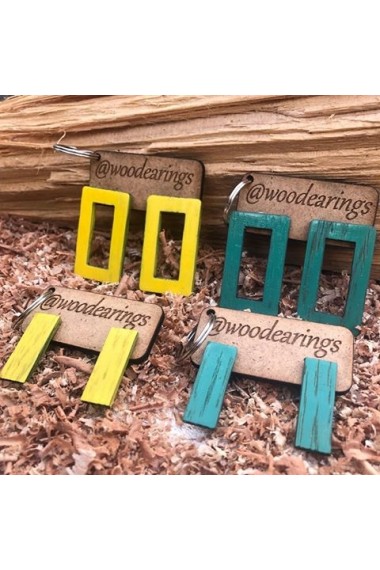 Ξύλινα σκουλαρίκια κίτρινα TH1WD4S1